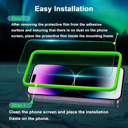 iPhone 14 Pro Max Screen Protector & Camera Lens Protector, HD Blue Light Blocking, Bubble & Glare Free, Easy Install