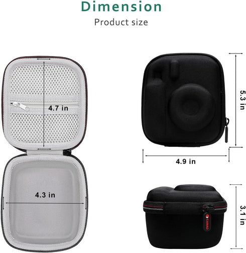 XANAD Grey Case for Fujifilm Instax Mini 12/11/10/9/8/7 Instant Camera, Storage Protective Carrying Bag with Shoulder