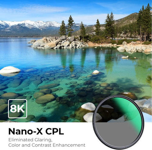 K&F Concept 52mm Circular Polarizer Filter, Super Slim High Definition CPL Lens Filter, 28 Multi-Layer Coated (Nano-X