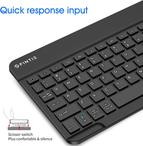 Fintie 10-Inch Ultrathin Wireless Bluetooth Keyboard for iPad, Samsung Tablet, iPhone, Android, Black