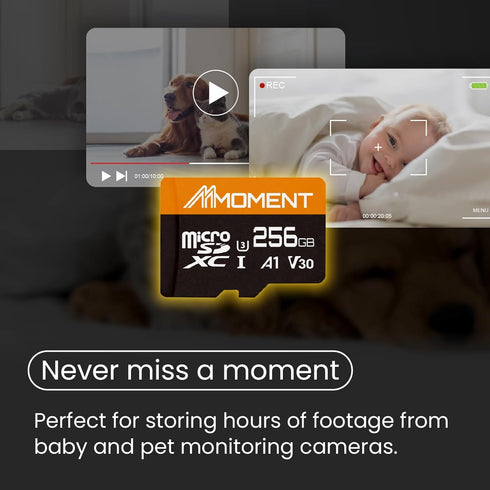 MMOMENT 256GB Micro SDXC Card, A1, UHS-I, U3, Class 10 with SD Adapter Included, Read Speed Up to 95 MB/s
