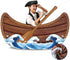 Afniimyapt Nautical party Decoration Boat Photo Booth Prop Canoe Fabric Photo Banner Backdrop