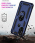 for Moto G Pure Case with HD Screen Protector, Military Grade Ring Car Mount Kickstand Hybrid Hard Soft TPU (Blue)