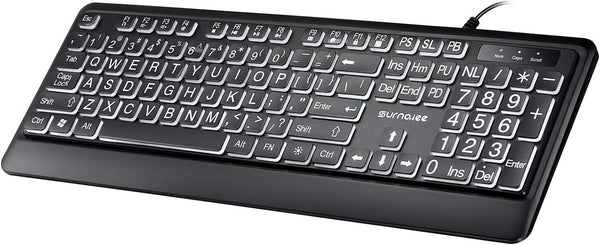 Large Letter Print Keyboard, 104 Keys USB Wired Full Size Computer Keyboard (KB612)