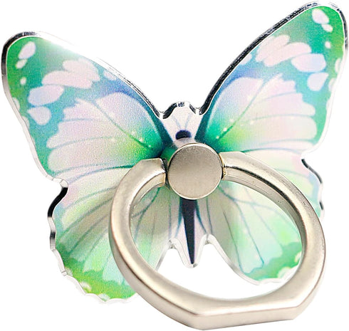 Butterfly Cell Phone Ring Stand Holder, Cute 360° Rotation Phone Ring Holder with Knob Loop (Green)