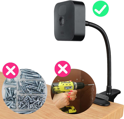 iTODOS 2 Pack Flexible Clip Clamp Mount for Blink Outdoor 4 (4th Gen)/(3rd Gen) XT3/Blink XT/XT2/Mini, 8 inches