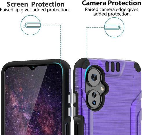 TJS Boost Mobile Celero 5G 2024 (3rd Version) Case, with Tempered Glass Screen Protector, Magnetic Support Hybrid