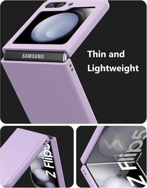Thin Hard Matte Phone Case for Samsung Galaxy Z Flip 5 (2023) - Lilac, designed for Galaxy Z Flip5.