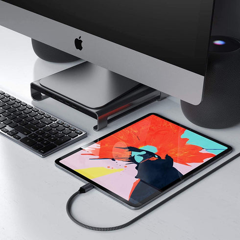 Satechi 6.5ft USB-C to USB-C 100W Charging Cable - Compatible with 2019/2020 MacBook Pro, iPad Pro, & MacBook Air.