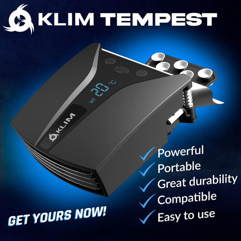 KLIM Tempest Laptop Cooler - 2024 Gaming Fan with Vacuum, Temperature Detection, 4000 RPM, Portable & Compatible