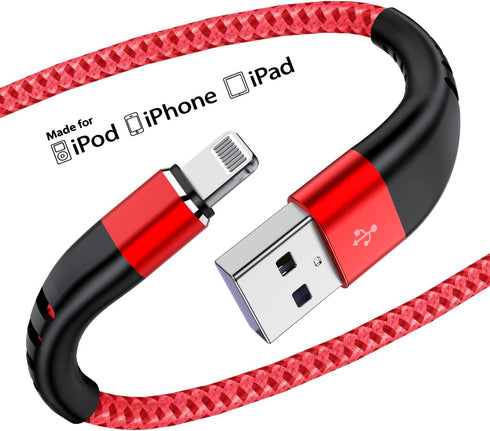 Essri Phone Charger Cord 1FT 2Pack, USB to Lighting Cable 1 Feet, Nylon Braided Long Charging Cable for iPhone 14/13