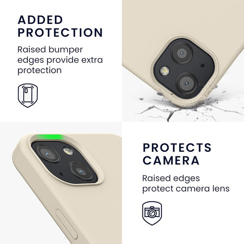 kwmobile TPU Silicone Case Compatible with Apple iPhone 13 - Soft Finish Phone Cover, Cream
