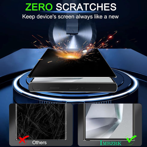 IMBZBK 3 Pack Privacy Screen Protector & Camera Lens Protector for Samsung Galaxy S24 Ultra, Anti-Spy, Full Coverage.
