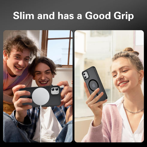 Strong Magnetic Anti-Fingerprint Case for iPhone 11, Compatible with MagSafe Wireless Charging, Translucent Matte Slim