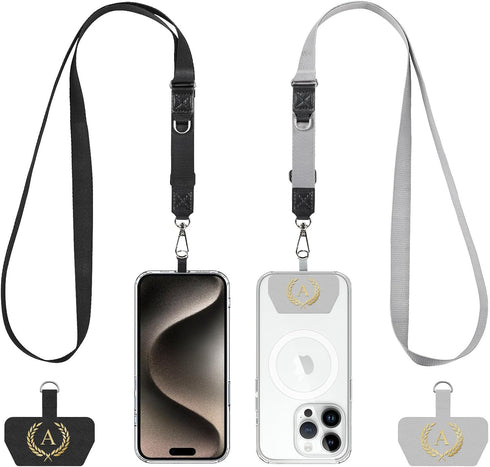 Cordivo Cell Phone Lanyard 2 Pack-2Adjustable Crossbody Strap,2Letter Patches,Universal Neck Strap Compatible with