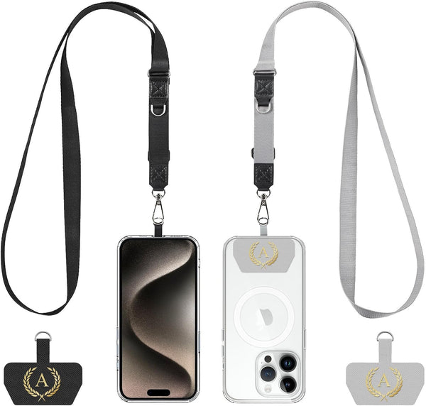 Cordivo Cell Phone Lanyard 2 Pack-2Adjustable Crossbody Strap,2Letter Patches,Universal Neck Strap Compatible with