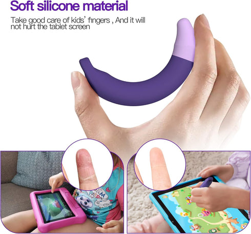 2 Pack Kid-Friendly Stylus Pens for Touch Screens, Purple and Blue Compatible with Kindle, iPad, iPhone