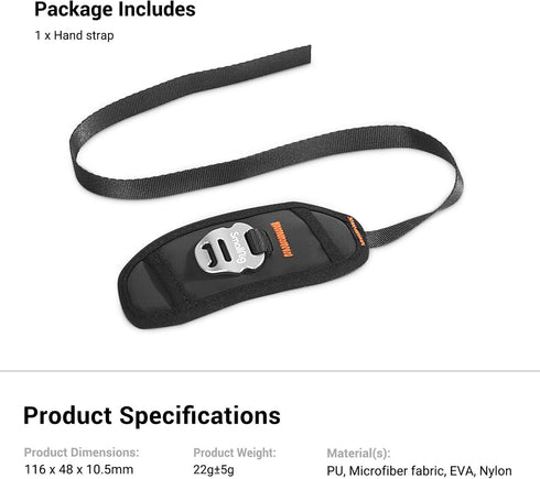 SmallRig Camera Cage Wrist Strap, Universal Quick Adjustable Secure Grip Handle Hand Wrist Strap PAC2456