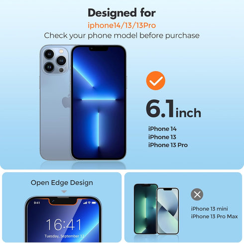 UNBREAKcable Screen Protector for iPhone 14/iPhone 13/13 Pro, Shatterproof Tempered Glass, 2 Pack