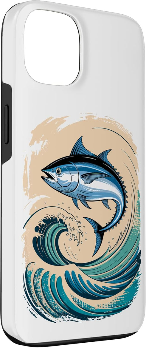 Tuna Fish Fishing Gifts 13 Japanese Wave Tuna Fish Fishing Angler Fisherman Case for iPhone