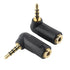Cable Matters 2-Pack TRRS Right Angle 3.5mm Adapter, 90 Degree Audio Adapter in Black.