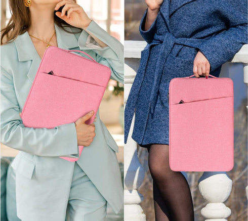 15.6 Inch Waterproof Laptop Case Bag for Women, Chromebook Sleeve for HP Spectre x360, Lenovo Flex 5, Acer Aspire (Pink)