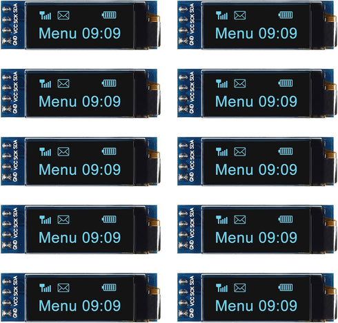 DWEII 10 I2C 0.91 Inch I2C I2C 3.3V~5V 4PINS ESP32 ESP8266 STM32 Pieces Display Module OLED Display Module OLED Screen