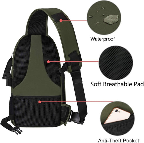 MOSISO Camera Sling Bag, Shockproof Photography Camera Backpack with Tripod Holder, Compatible with Canon/Nikon/Sony