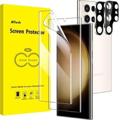 JETech Screen Protector for Samsung Galaxy S23 Ultra 5G 6.8-Inch, 2-Pack with Camera Lens Protector, HD Clear
