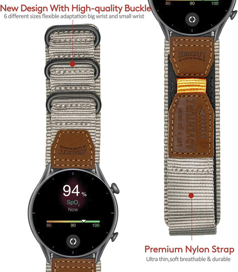 torbollo Watch Bands for Amazfit, Rugged Soft Sport Loop Adjustable Wristbands for GTR 2e/ GTR 2/ GTR 3 Pro/GTR 3/ GTR 4