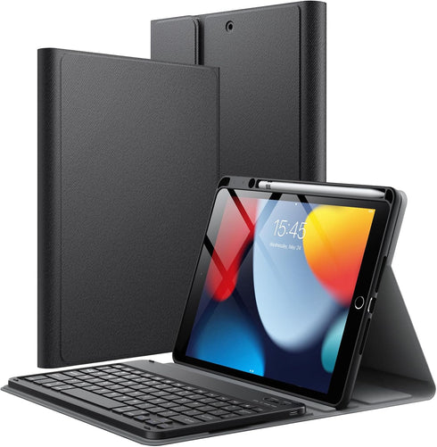 JETech Keyboard Case for iPad 10.2-Inch (2021/2020/2019 Model, 9th/8th/7th Gen) with Pencil Holder, Magnetic Detachable