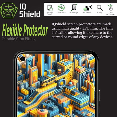 IQShield Screen Protector for Google Pixel 5, 6 inch, 2-Pack, Anti-Bubble Clear TPU Film