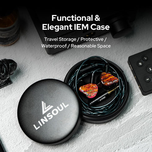 Linsoul Mini Portable Aluminum Storage Earphone Case, Water Resistant, Hard Protective Carrying Case for KZ ZS10 PRO,