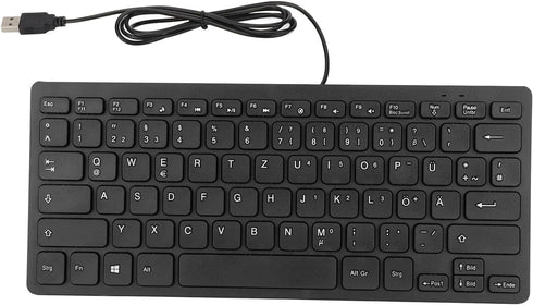 Yoidesu Wired Keyboard, TT-A01 78 Keys USB Mute Ultra Thin Mini Keyboard for PC Laptop (German)