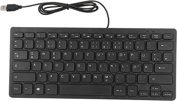 Yoidesu Wired Keyboard, TT-A01 78 Keys USB Mute Ultra Thin Mini Keyboard for PC Laptop (German)