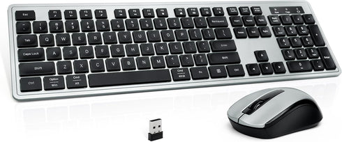 Wireless Keyboard and Mouse, 2.4GHz Cordless Combo, Optical Mouse, Plug and Play USB Receiver, Compatible with Windows,