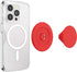 PopSockets Round Phone Grip Compatible with MagSafe, Adapter Ring Included, Wireless Charging Compatible - Basic Rosso