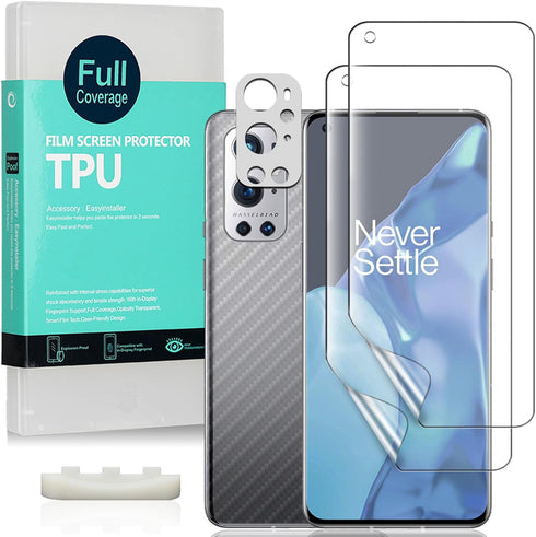 Ibywind 2 Pcs Screen Protector for OnePlus 9 Pro 5G 6.7" - Flexible TPU Film with 1Pc Camera Lens Protector & Back Film