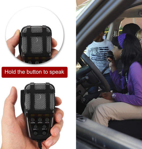 PARTOL Car PA System Truck Siren Horn, 7 Tone Sound with Mic, 100W 12V Emergency Sound Amplifier with Microphone