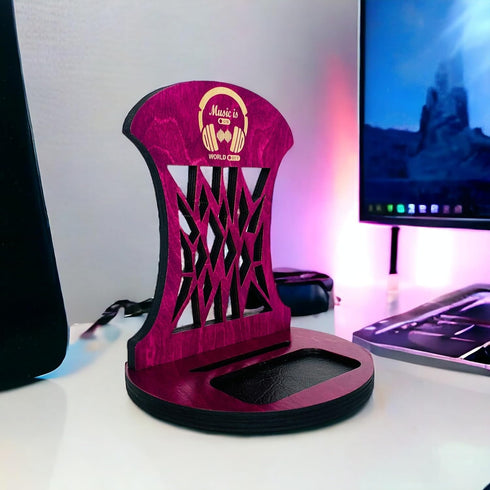 Wooden Headset Stand for Desk, Best Gifts for Music Lovers, Teen Girls, Daughters, Sisters, Girlfriends, Birthday Gifts