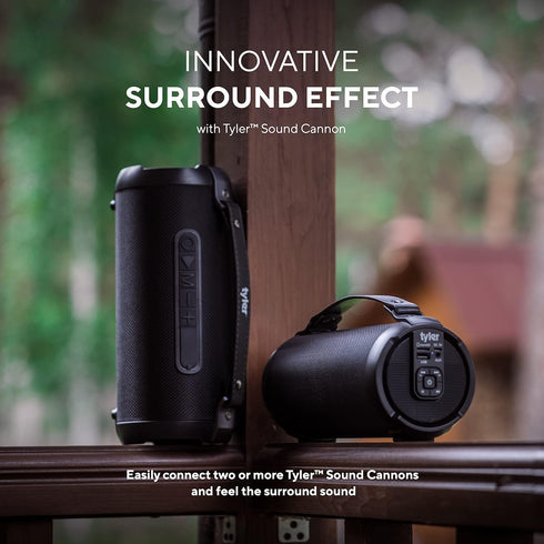 Tyler Wireless Bluetooth Speaker, Water Resistant Boombox with Long Range 300 Watt, USB MP3 Micro SD AUX Inputs -