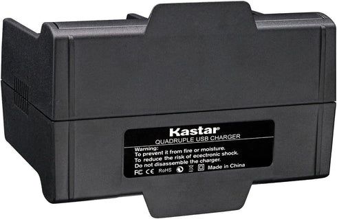 Kastar 2-Pack Battery and Quadruple Charger for Canon VIXIA HF10, HF11, HF20, HF21, HF100, HF200, HG30, HG20, HG21, HF