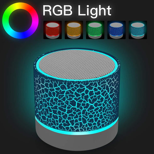 AICase Compact Mini Speaker with LED Lights - Enhanced Bass & Stereo Sound