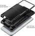 Vofolen iPhone XR Case Wallet with ID Slot, Credit Card Holder, Scratch Resistant Dual Layer Bumper Cover - Black