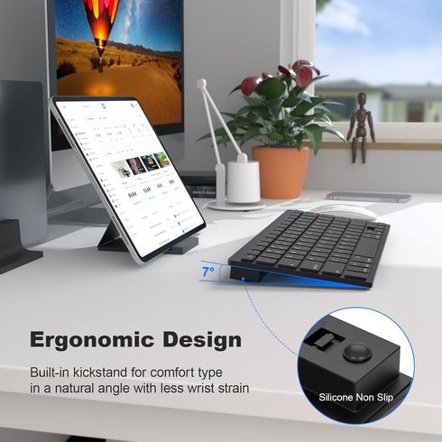 MOFII Bluetooth Keyboard, Ultra-Slim Wireless for iPad/iPad Air/iPad Pro/iPad Mini, iPhone, Tablet, Laptop, Black