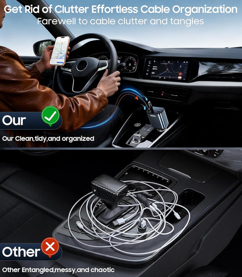 Temdan 69W 4 1 17 Retractable Car Charger, in Fast Charger USB C Car Truck Accessories for Men Women, Car Accessories