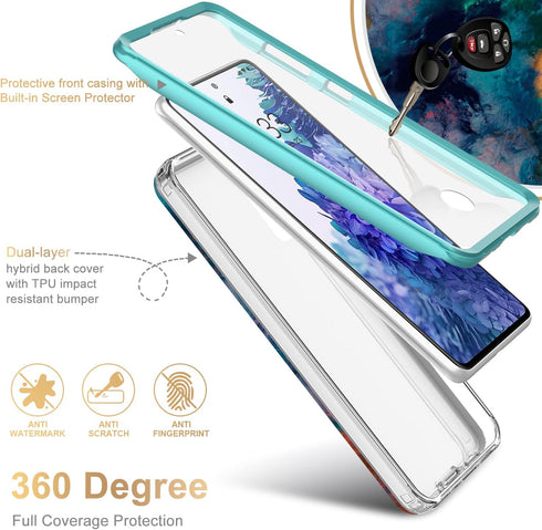 Esdot Compatible with Samsung Galaxy S20 FE Case, Built-in Screen Protector with Fashionable Designs for Women
