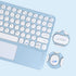 Wireless Bluetooth Keyboard with Touchpad, 10 Inch Round Key, Rechargeable Portable Office for iOS, Android, Windows