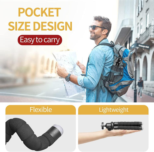 Sensyne Phone Tripod, Flexible Cell Phone Tripod with Holder and Wireless Remote, Compatible with All Cell Phones