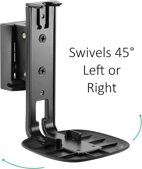 ynVISION.DESIGN Adjustable Wall Mount Bracket for Sonos One, One SL, and Play:1 Speaker | 2 Pack | Black